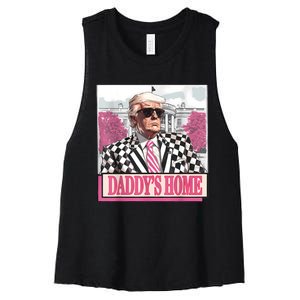 Take America Back Daddys Home Funny Donald Trump 2024 Women's Racerback Cropped Tank