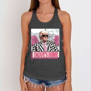 Take America Back Daddys Home Funny Donald Trump 2024 Women's Knotted Racerback Tank