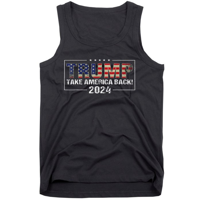 Take America Back American Flag Trump 2024 Women Gifts Tank Top