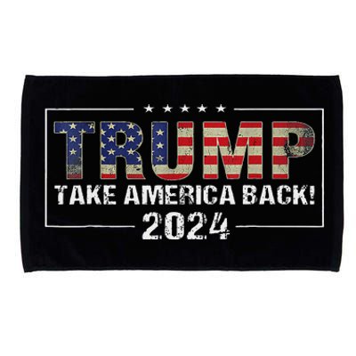 Take America Back American Flag Trump 2024 Women Gifts Microfiber Hand Towel