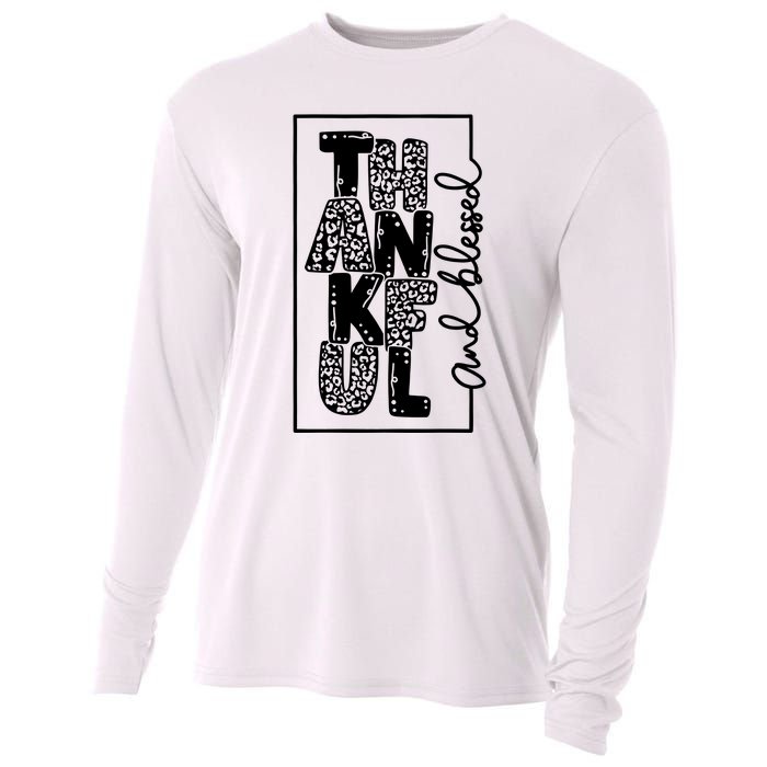 Thankful And Blessed Leopard Cheetah Pumpkin Cooling Performance Long Sleeve Crew