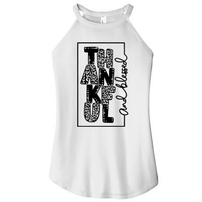 Thankful And Blessed Leopard Cheetah Pumpkin Women’s Perfect Tri Rocker Tank