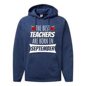 The A Best Teachers Are Borns In September Birthday Funny Gift Performance Fleece Hoodie