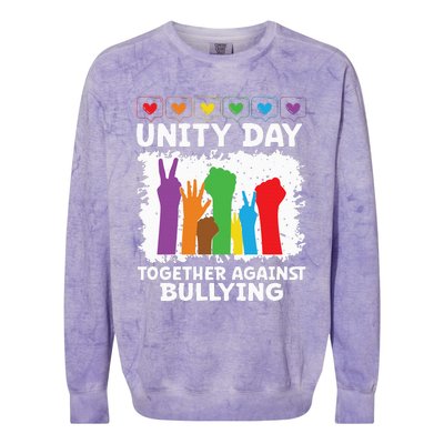 Together Against Bullying Unity Day Kindness Day Orange Colorblast Crewneck Sweatshirt