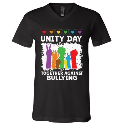 Together Against Bullying Unity Day Kindness Day Orange V-Neck T-Shirt