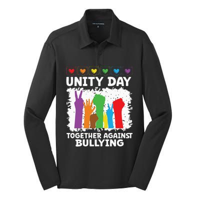 Together Against Bullying Unity Day Kindness Day Orange Silk Touch Performance Long Sleeve Polo