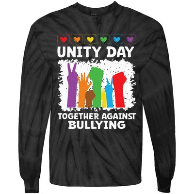 Together Against Bullying Unity Day Kindness Day Orange Tie-Dye Long Sleeve Shirt