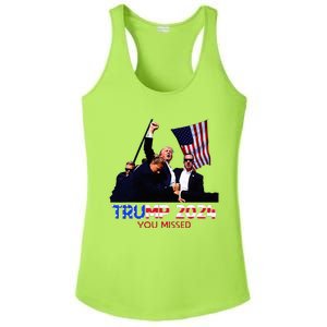 Trump Assasination Bloody Ear Butler You Missed Trump Ladies PosiCharge Competitor Racerback Tank