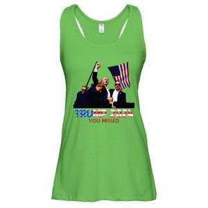 Trump Assasination Bloody Ear Butler You Missed Trump Ladies Essential Flowy Tank