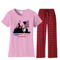 Trump Assasination Bloody Ear Butler You Missed Trump Women's Flannel Pajama Set