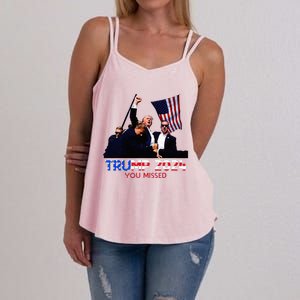 Trump Assasination Bloody Ear Butler You Missed Trump Women's Strappy Tank