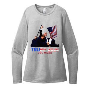 Trump Assasination Bloody Ear Butler You Missed Trump Womens CVC Long Sleeve Shirt