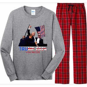 Trump Assasination Bloody Ear Butler You Missed Trump Long Sleeve Pajama Set