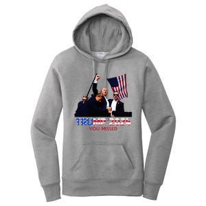 Trump Assasination Bloody Ear Butler You Missed Trump Women's Pullover Hoodie