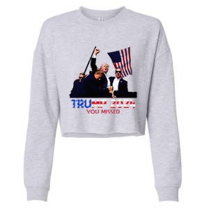 Trump Assasination Bloody Ear Butler You Missed Trump Cropped Pullover Crew