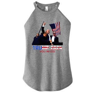 Trump Assasination Bloody Ear Butler You Missed Trump Women's Perfect Tri Rocker Tank