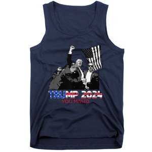 Trump Assasination Bloody Ear Butler You Missed Trump Tank Top