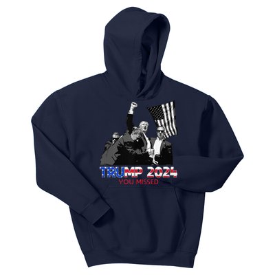 Trump Assasination Bloody Ear Butler You Missed Trump Kids Hoodie