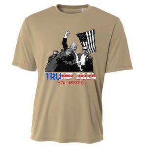 Trump Assasination Bloody Ear Butler You Missed Trump Cooling Performance Crew T-Shirt