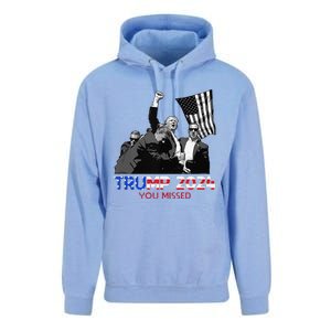 Trump Assasination Bloody Ear Butler You Missed Trump Unisex Surf Hoodie