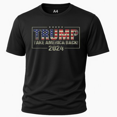 Take America Back American Flag Trump 2024 Cooling Performance Crew T-Shirt