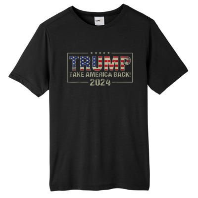 Take America Back American Flag Trump 2024 Tall Fusion ChromaSoft Performance T-Shirt