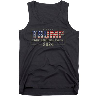 Take America Back American Flag Trump 2024 Tank Top