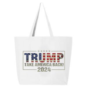 Take America Back American Flag Trump 2024 25L Jumbo Tote