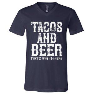 TACOS AND BEER Drinking Drunk Cinco De Mayo Women Gift V-Neck T-Shirt