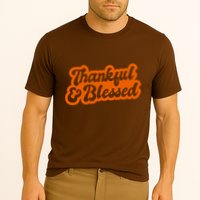 Thankful And Blessed Thanksgiving Holiday Cooling Performance Crew T-Shirt