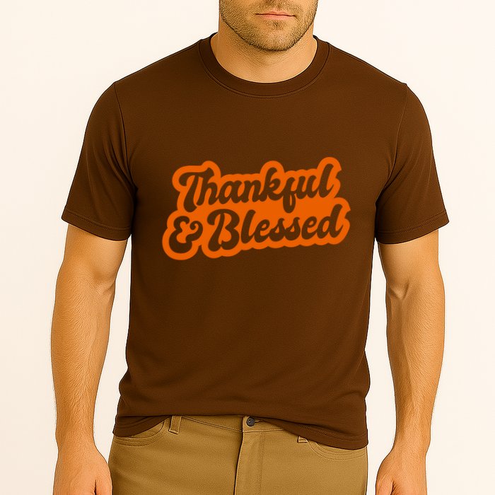 Thankful And Blessed Thanksgiving Holiday Cooling Performance Crew T-Shirt