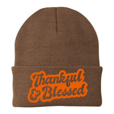 Thankful And Blessed Thanksgiving Holiday Knit Cap Winter Beanie