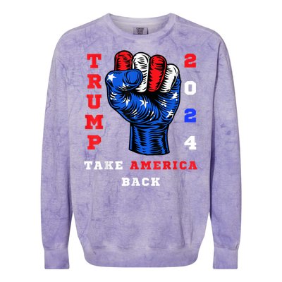 Take America Back Trump 2024 Maga Republicans Patriotic Colorblast Crewneck Sweatshirt