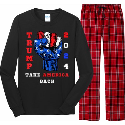 Take America Back Trump 2024 Maga Republicans Patriotic Long Sleeve Pajama Set