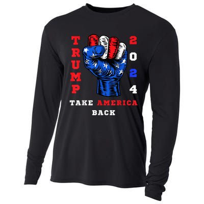 Take America Back Trump 2024 Maga Republicans Patriotic Cooling Performance Long Sleeve Crew