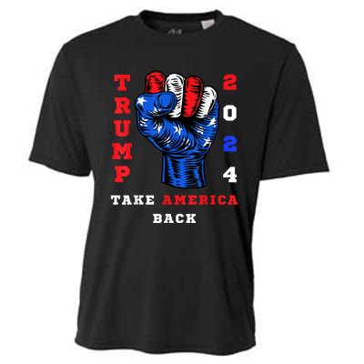 Take America Back Trump 2024 Maga Republicans Patriotic Cooling Performance Crew T-Shirt