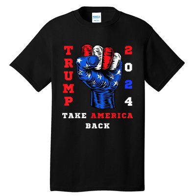 Take America Back Trump 2024 Maga Republicans Patriotic Tall T-Shirt