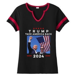 Take America Back Again Survivor Rally Design Ladies Halftime Notch Neck Tee