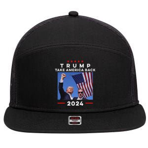 Take America Back Again Survivor Rally Design 7 Panel Mesh Trucker Snapback Hat