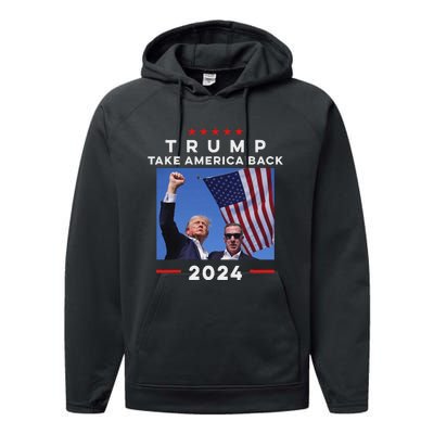 Take America Back Again Survivor Rally Design Performance Fleece Hoodie