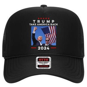 Take America Back Again Survivor Rally Design High Crown Mesh Back Trucker Hat