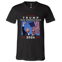 Take America Back Again Survivor Rally Design V-Neck T-Shirt