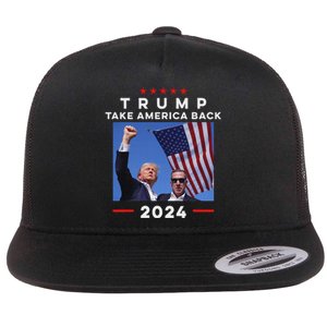 Take America Back Again Survivor Rally Design Flat Bill Trucker Hat