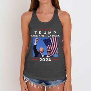 Take America Back Again Survivor Rally Design Women's Knotted Racerback Tank