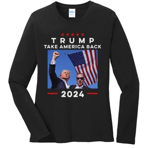 Take America Back Again Survivor Rally Design Ladies Long Sleeve Shirt