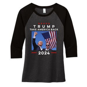 Take America Back Again Survivor Rally Design Women's Tri-Blend 3/4-Sleeve Raglan Shirt