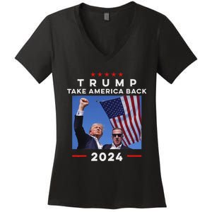 Take America Back Again Survivor Rally Design Women's V-Neck T-Shirt