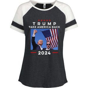 Take America Back Again Survivor Rally Design Enza Ladies Jersey Colorblock Tee