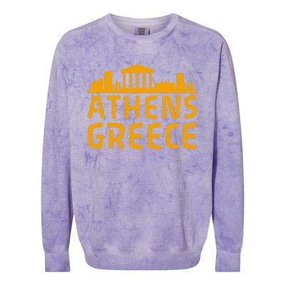 Tourist Attractions Building City Town Greek Greece Colorblast Crewneck Sweatshirt