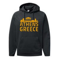 Tourist Attractions Building City Town Greek Greece Performance Fleece Hoodie